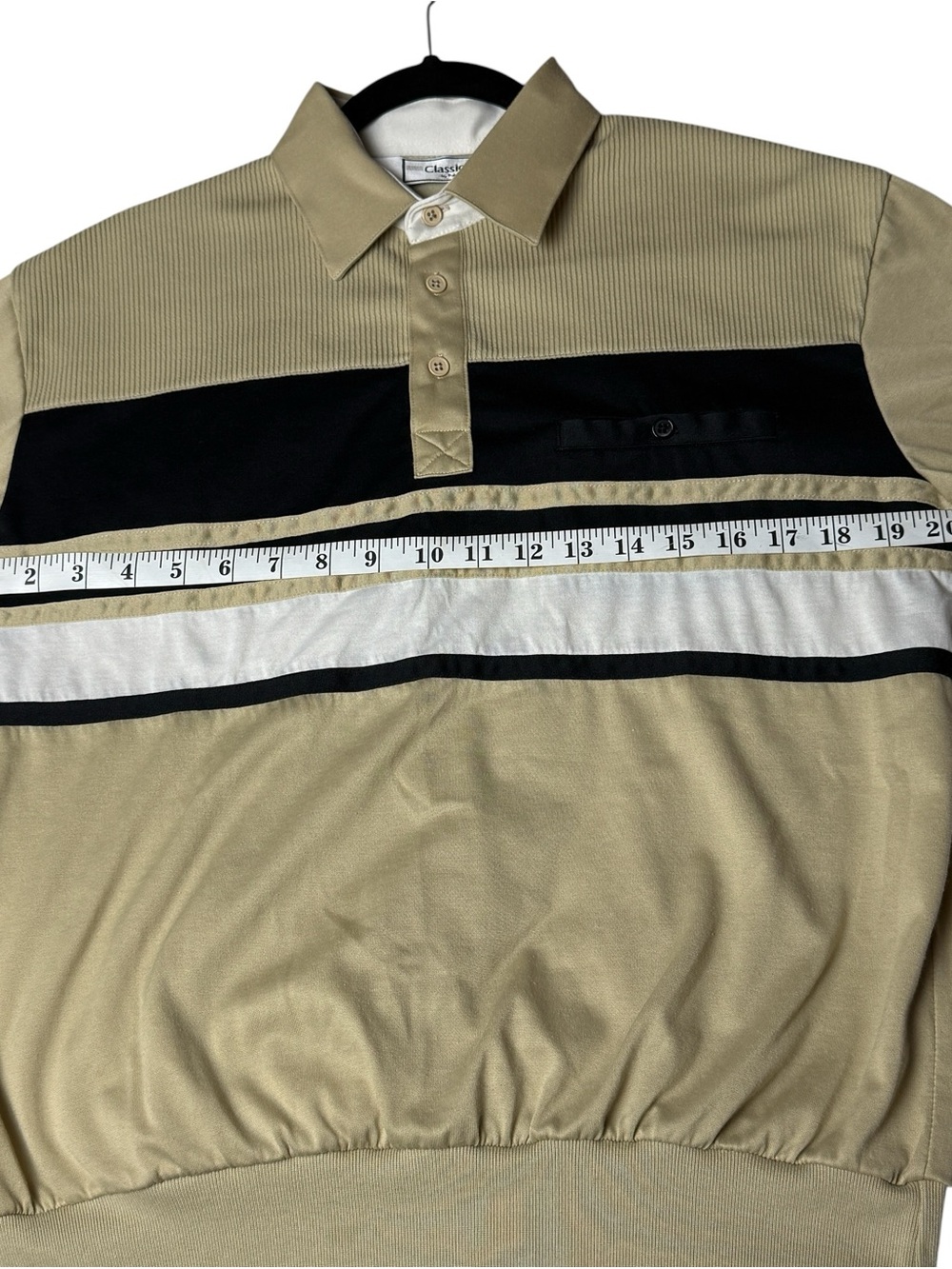 Classics By Palmland Polo Shirt Size M VTG 80s Banded Waist Bowling Golf Tennis - Picture 8 of 10